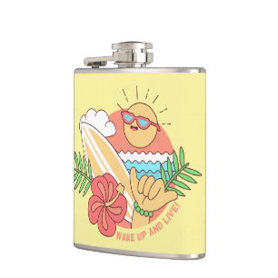 Petaca Botellas de nombres personalizadas Summer Surfer