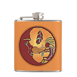 Petaca Botón de paisaje - Kokopelli Luna Pluma 1