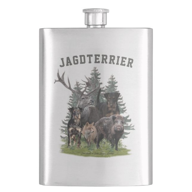 Petaca botón Pegatina Jagdterrier Café de cadena de café  (Anverso)