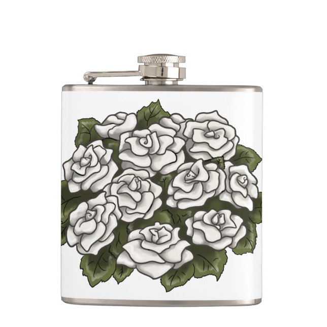 Petaca Bouquet rosa blanco (Anverso)
