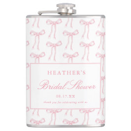 Petaca Bow Rosado Amarrando Los Favores De La Ducha Brida