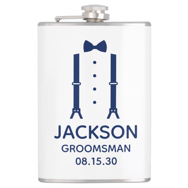 Petaca Bow Tie de Groomsman Blue (Anverso)