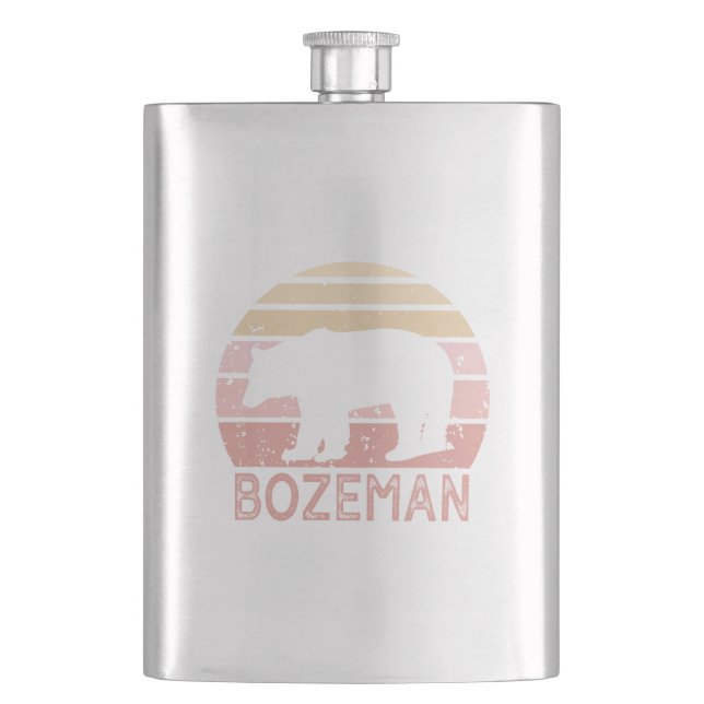 Petaca Bozeman Montana Retro Bear (Anverso)