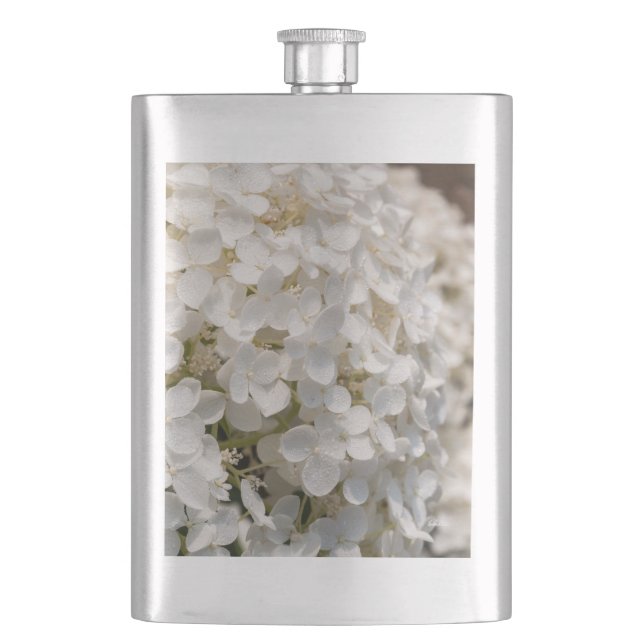 Petaca brazo, fotas flores blanca (Anverso)