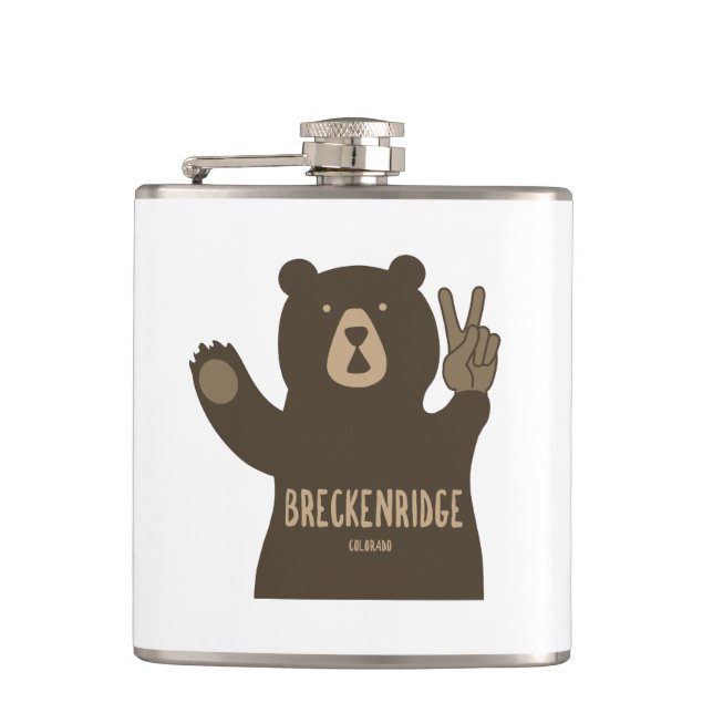 Petaca Breckenridge Colorado Peace Bear (Anverso)