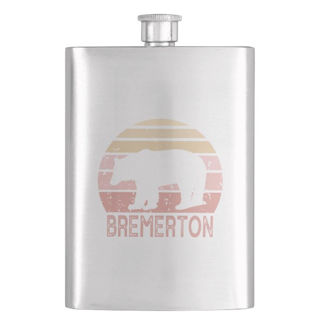 Petaca Bremerton Washington Retro Bear (Anverso)