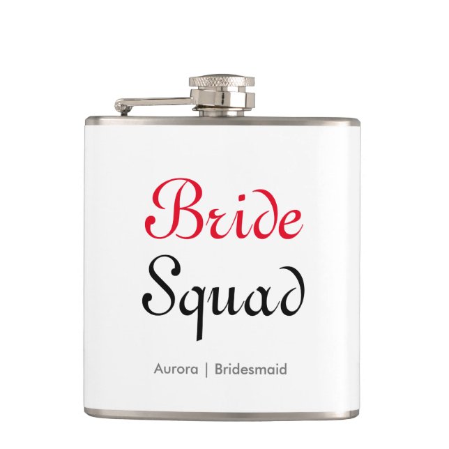 Petaca Bride Squad Bachelorette Bridesmaid Personalizada (Anverso)