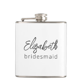 Petaca Bridesmaid escritura Minimalista moderna Bachelore