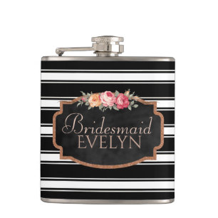 Petaca Bridesmaid floral personalizada   Carácter boda