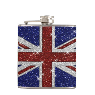 Petaca Brilla la bandera brillante de Union Jack de la