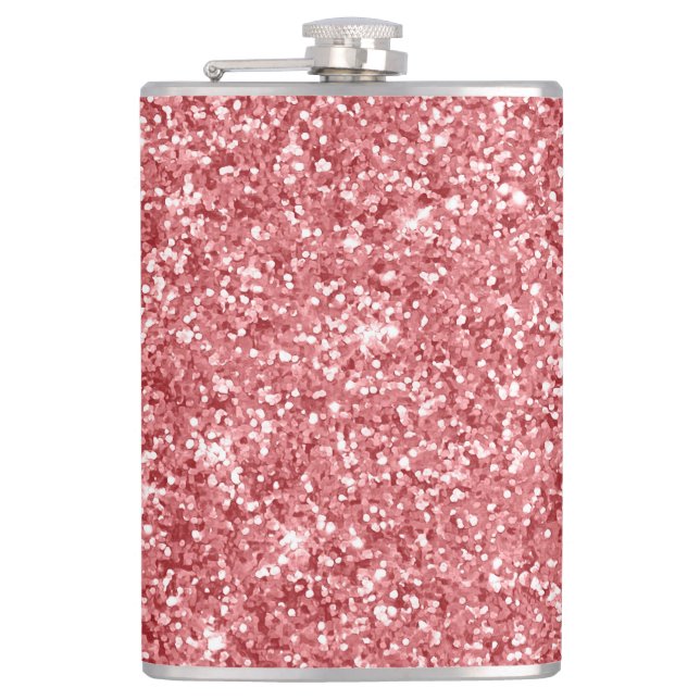Petaca Brillante Rosa Glitter Glamuroso (Anverso)