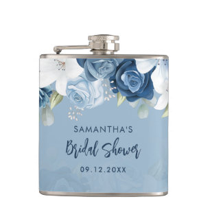 Petaca Brindis Nupcial con Flores Acuarela Personalizado
