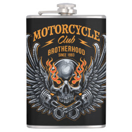 Petaca Brotherhood Motorcycle Club Skull and Wings