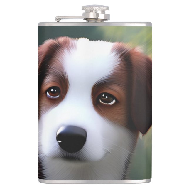 Petaca Bruce El Collie Fronterizo Puppy, Hip Flask (Anverso)