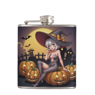 Petaca Bruja de Anime Caliente de Halloween en Jack-O-Lan