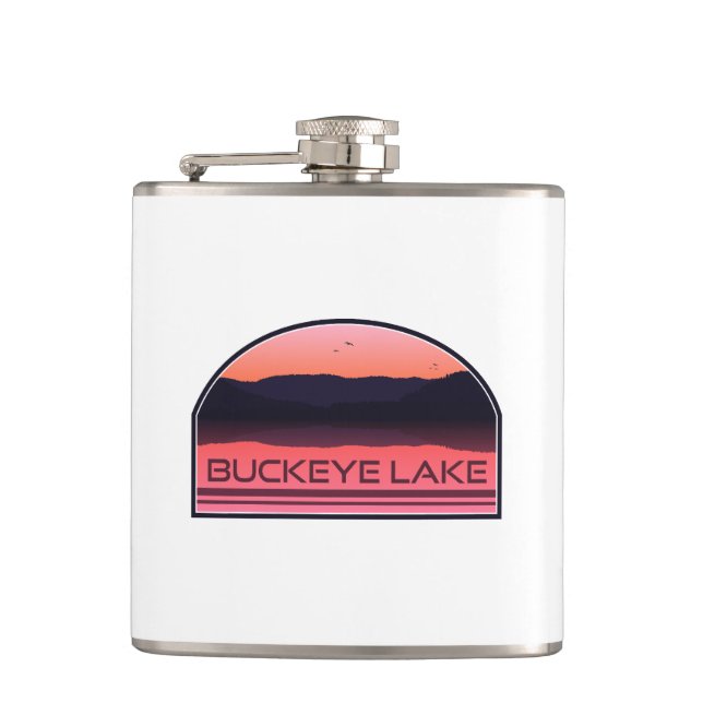 Petaca Buckeye Lake Ohio Red Sunrise (Anverso)