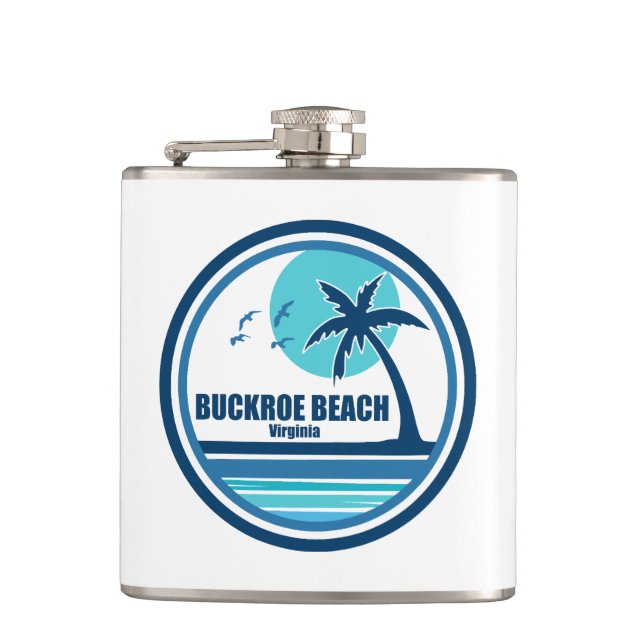Petaca Buckroe Beach Virginia Palm Tree Birds (Anverso)