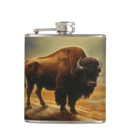 Petaca Buffalo Bison Sunset Silhouette