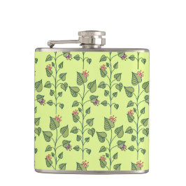 Petaca Bugs Cuadros comen Chica de la planta verde