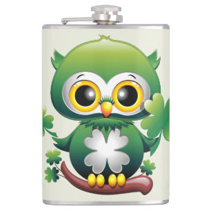 Petaca Búho Bebé Lindo St Patrick Dibujo Animado