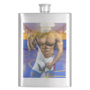Petaca bulto de hombre musculoso de SlipperyJoe's abdomin