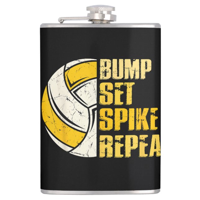 Petaca Bump Set Spike Repetir voleibol Gracioso (Anverso)