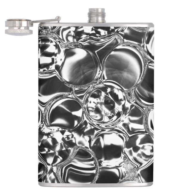 Petaca Burbujas plateadas de vidrio o tono metalizado (Abierto)