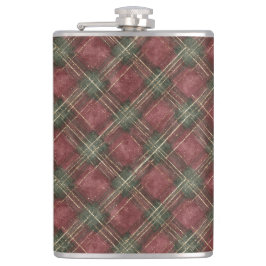 Petaca Burgundy Red Green Plaid