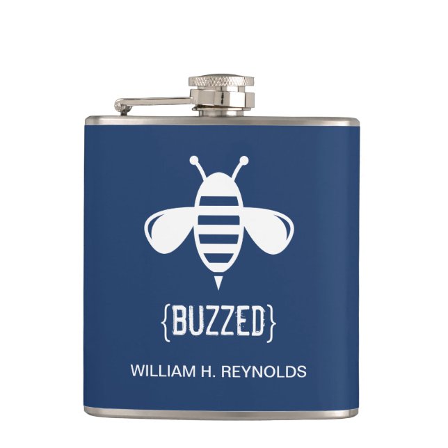 Petaca {BUZZED} fiesta de novias Buzzed Bee Gift (marina) (Anverso)