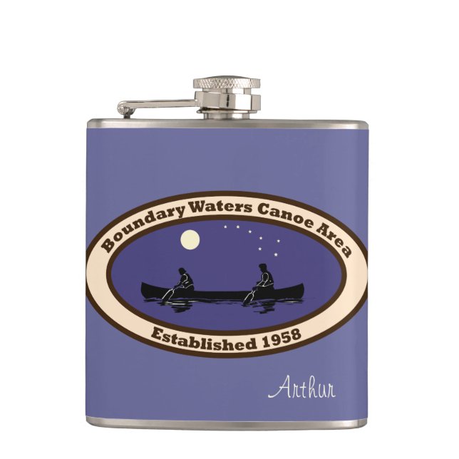 Petaca BWCA Emblem con 2 canoistas (Anverso)