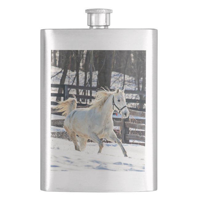 Petaca Caballo blanco galopante (Anverso)