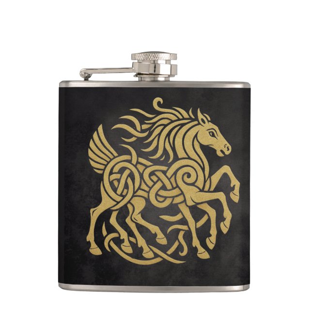 Petaca Caballo de ocho patas Sleipnir Diseño de mitología (Anverso)