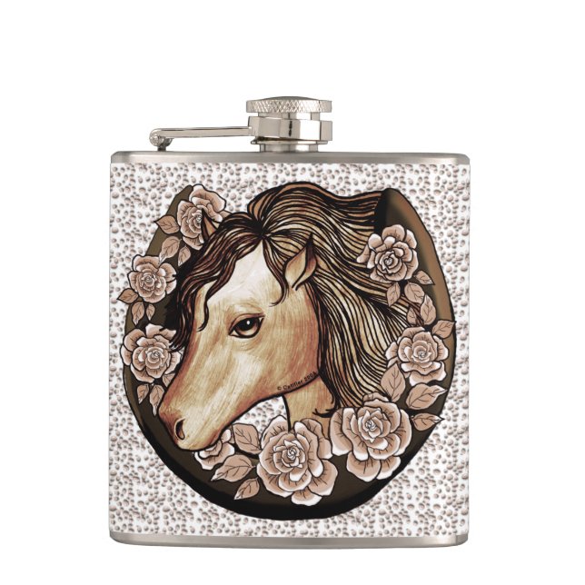 Petaca Caballo de Rosas  Frasco  (Anverso)