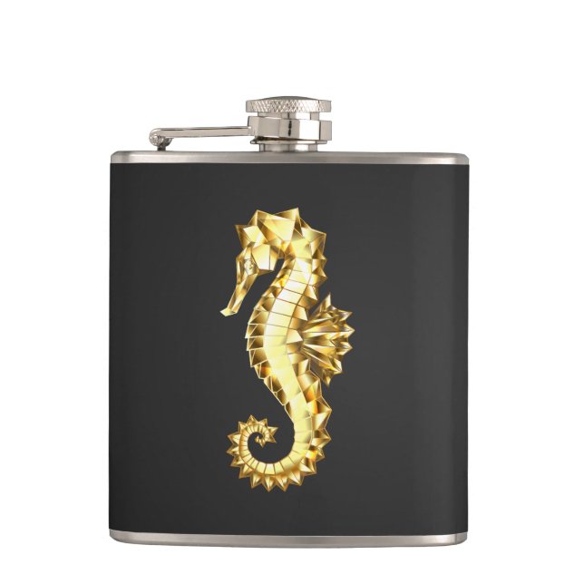 Petaca Caballo marino polígono de oro (Anverso)