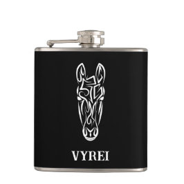 Petaca Caballo tribal blanco y negro