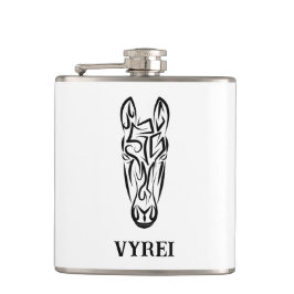 Petaca Caballo tribal blanco y negro