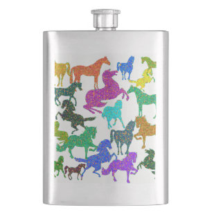 Petaca Caballos arco iris - "¡Tonto por caballos!"