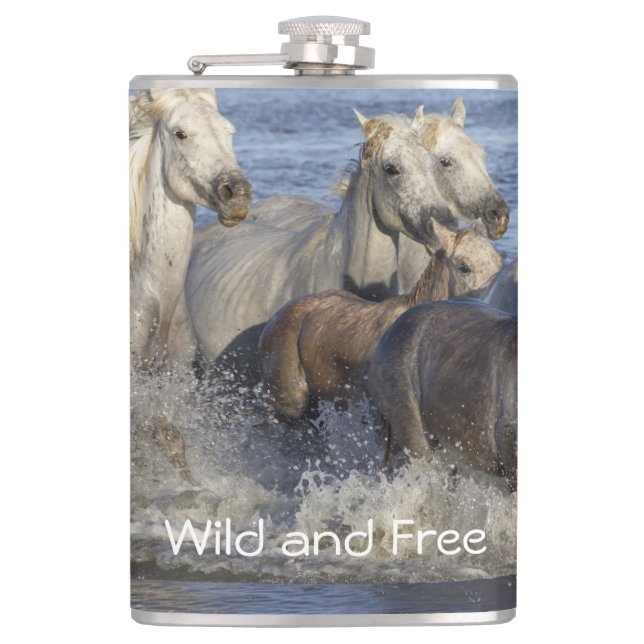 Petaca Caballos galopando en el agua (Anverso)