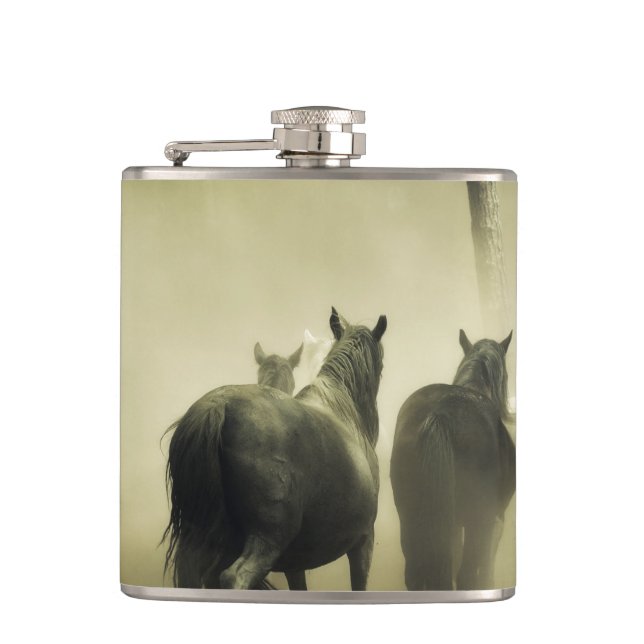 Petaca Caballos salvajes (Anverso)
