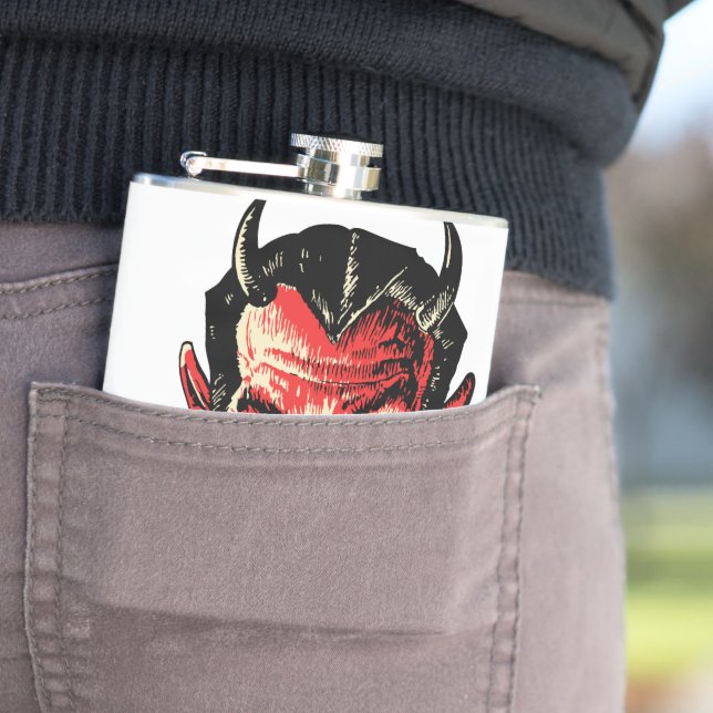 Petaca Cabeza Roja de Halloween vintage (In Situ)