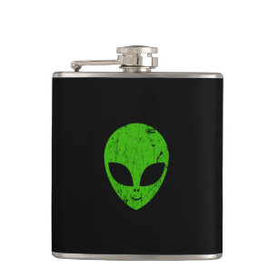 Petaca cabeza verde extraterrestre de ciencia ficción ext