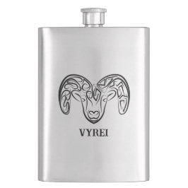 Petaca Cabra/oveja tribal negra y blanca