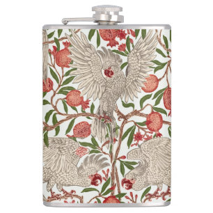 Petaca Cacatúa Blanca de Walter Crane Granada Roja Arte