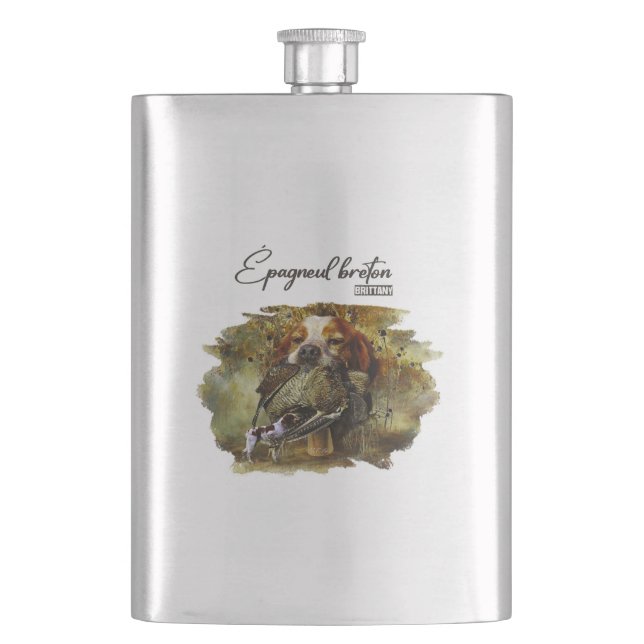 Petaca Cacería de Woodcock con el español británico (Anverso)