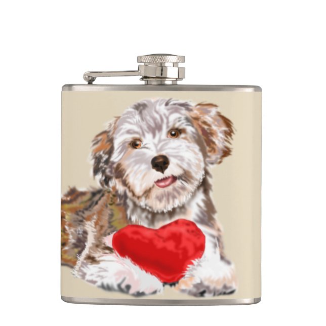 Petaca Cachorro con frasco del corazón (Anverso)