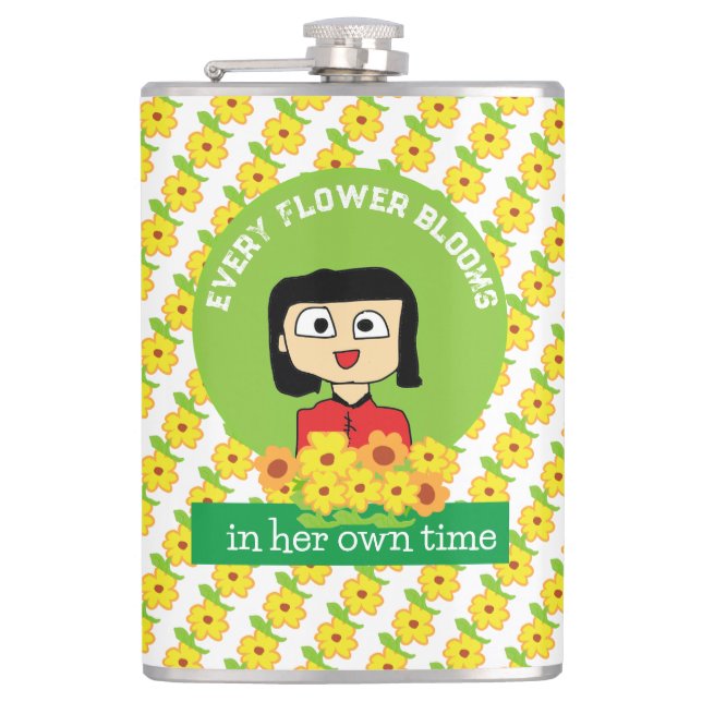 Petaca cada flor florece en su propio tiempo (Anverso)