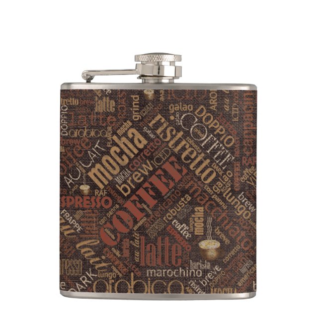 Petaca Café en Burlap Word Cloud Brown ID283 (Anverso)