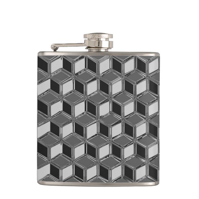 Petaca Cajas cromadas 3-d - gris hematita (Anverso)