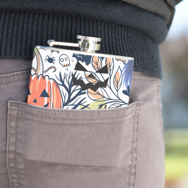 Petaca Calabaza de ghouls de halloween retro Mikitiez (In Situ)