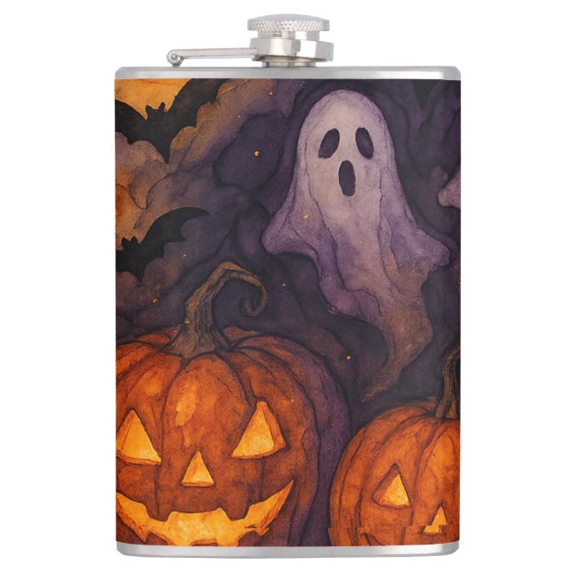 Petaca Calabazas atoradas y noche espeluznante (Anverso)